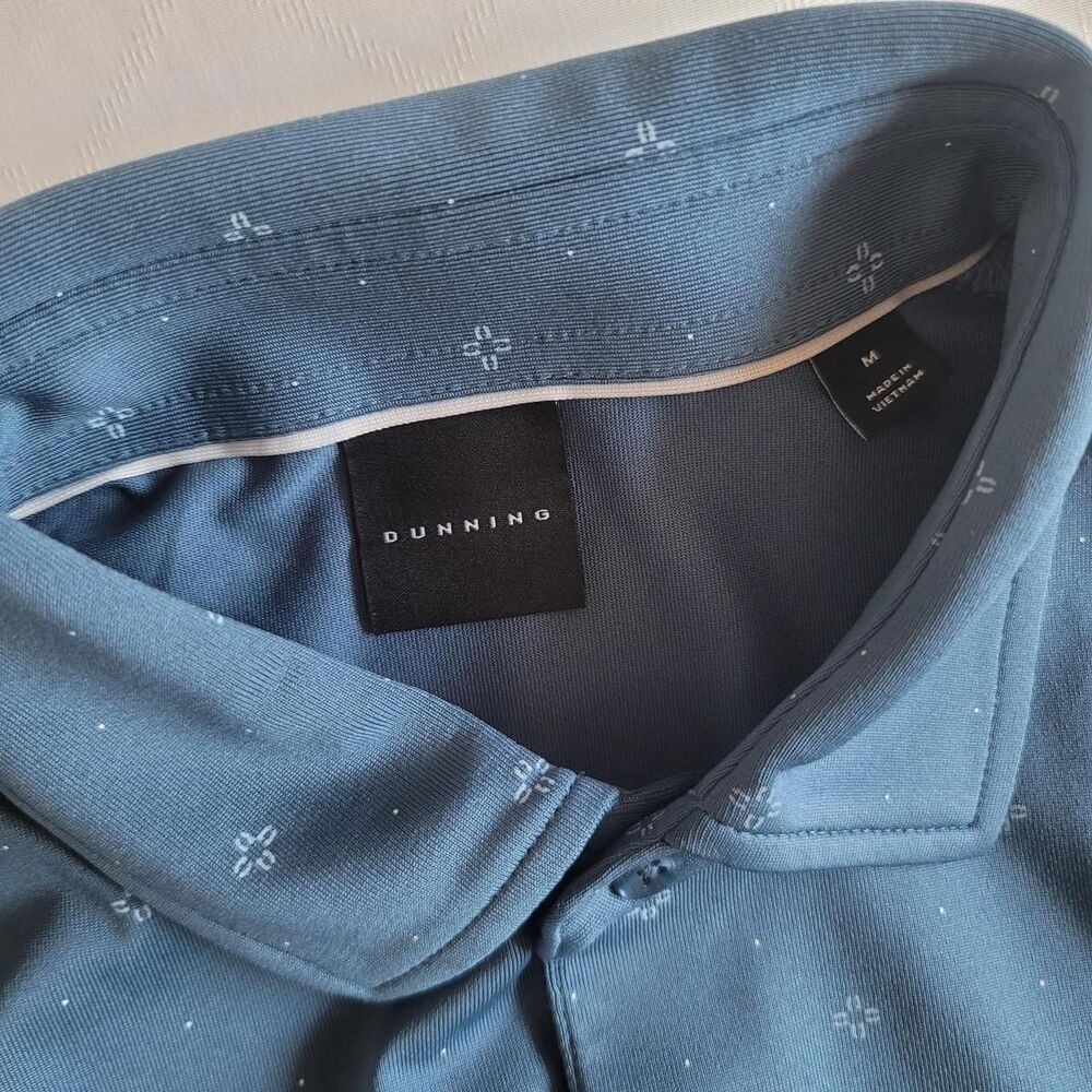 Dunning Golf Polo Performance Shirt Blue/Gray Men's Size M